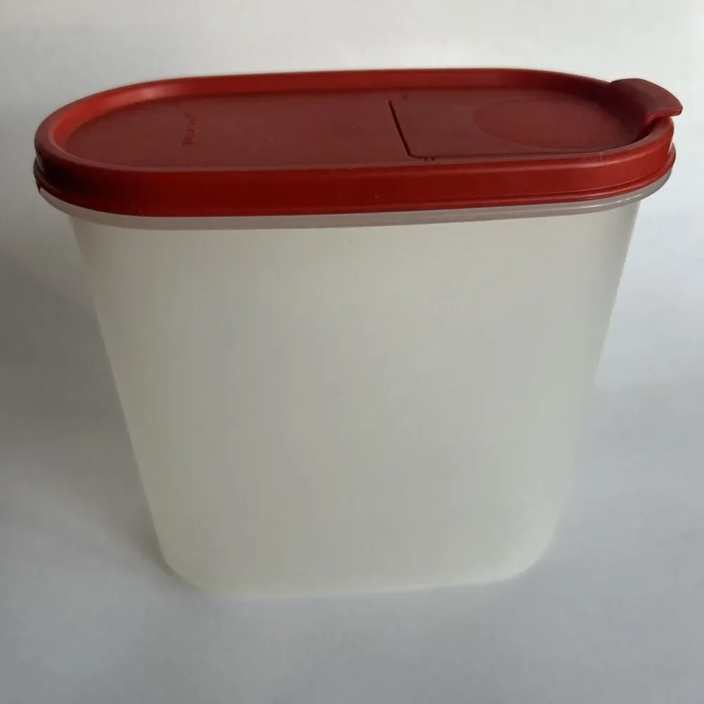 Vintage Tupperware Modular Mates #1613-3  7 1/4 Cups w/ Red lid flip open